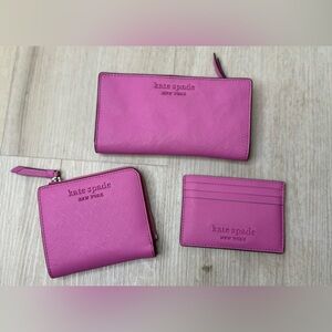 KATE SPADE Bundle 2 Wallets and Card holder Pink preowned